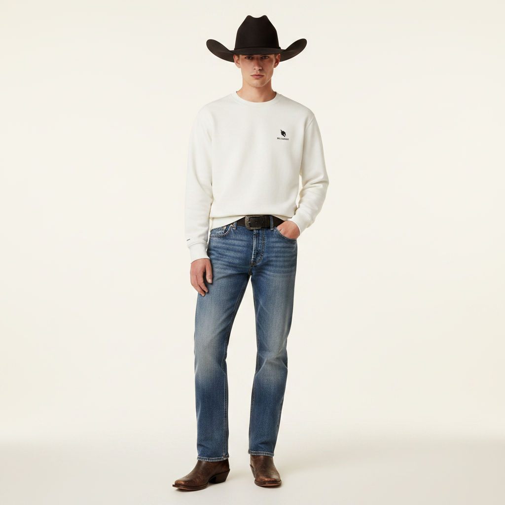 Bellmont Ivory Sweatshirt – Western Cowboy, Original Front