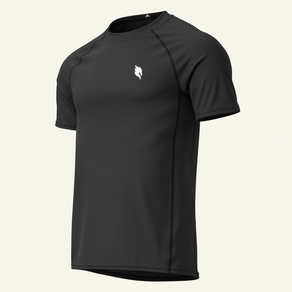 Compression Tee Black – Front Grau