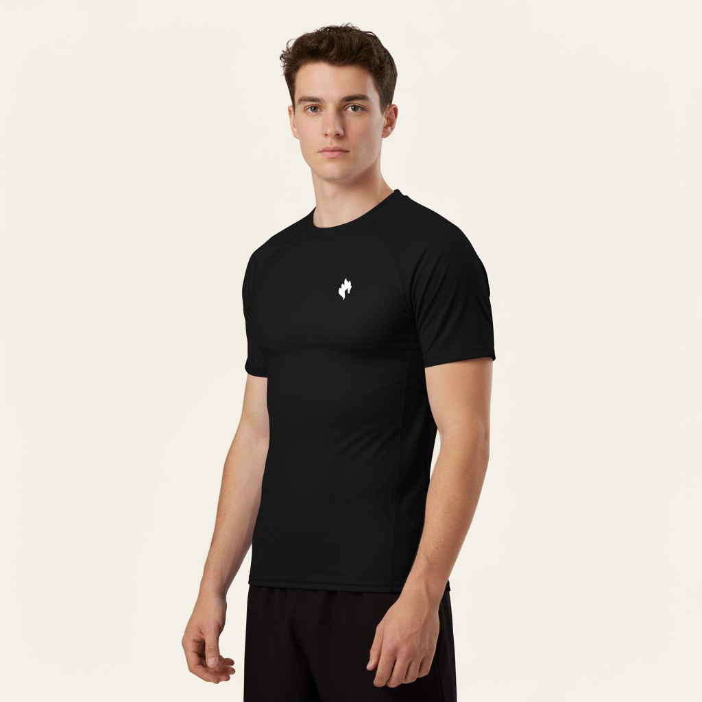 Compression Tee Black – Muskulöser Model