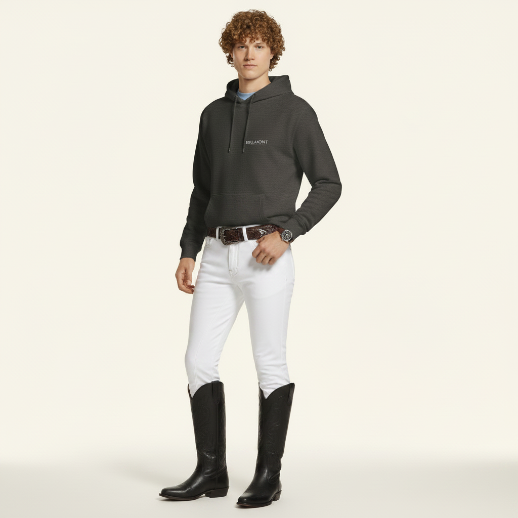 Hoodie Holzkohle Western