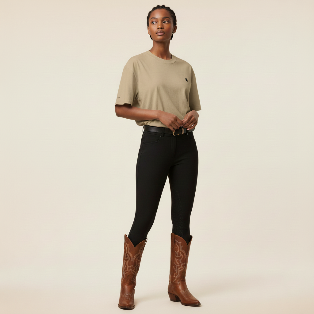 Khaki Reiter Westernstiefel