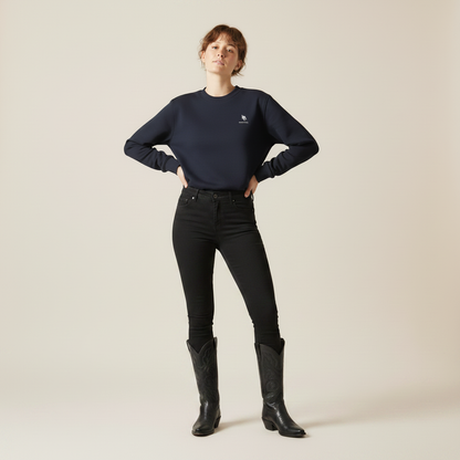 Navy Sweatshirt Western Boots