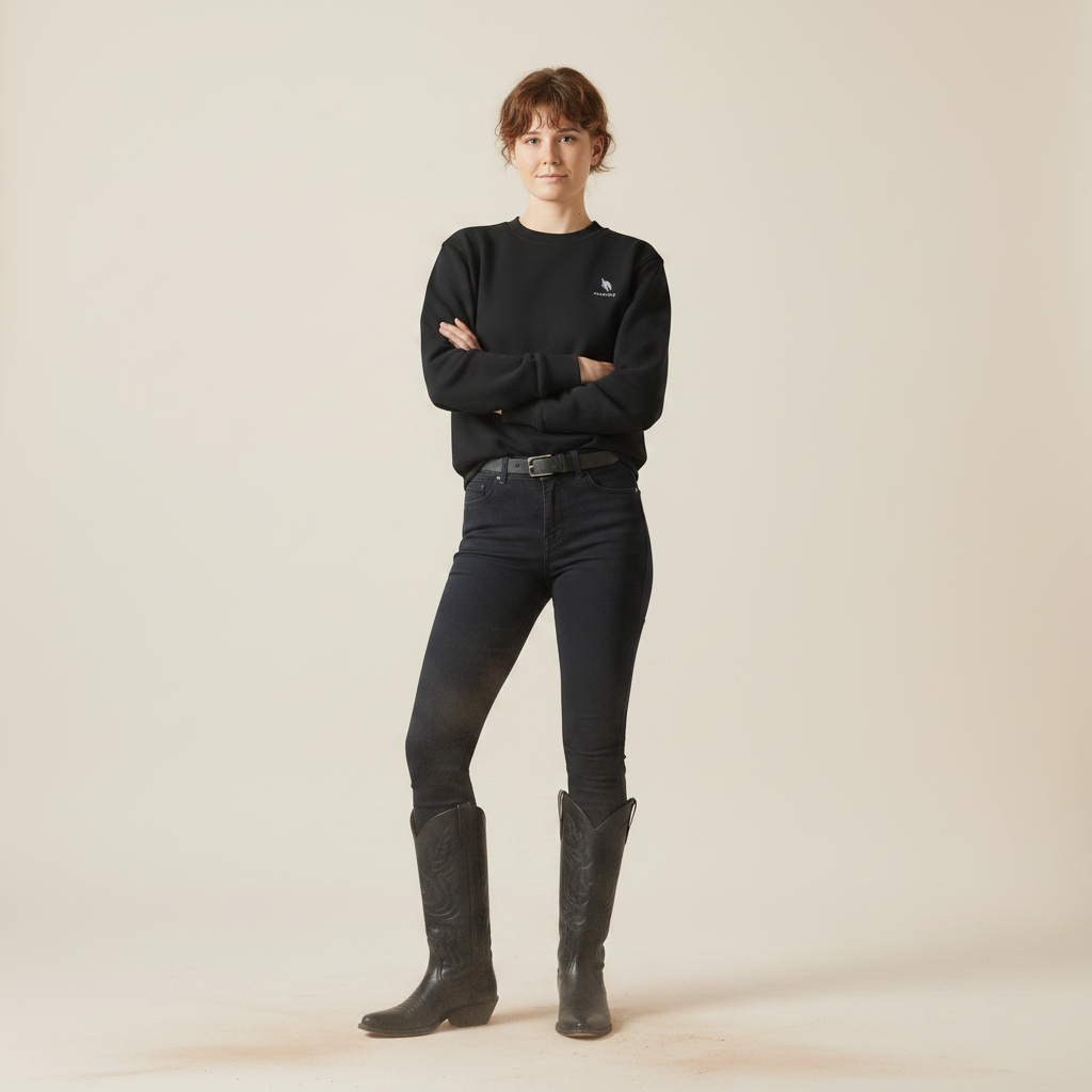 Noir Sweatshirt Western Boots