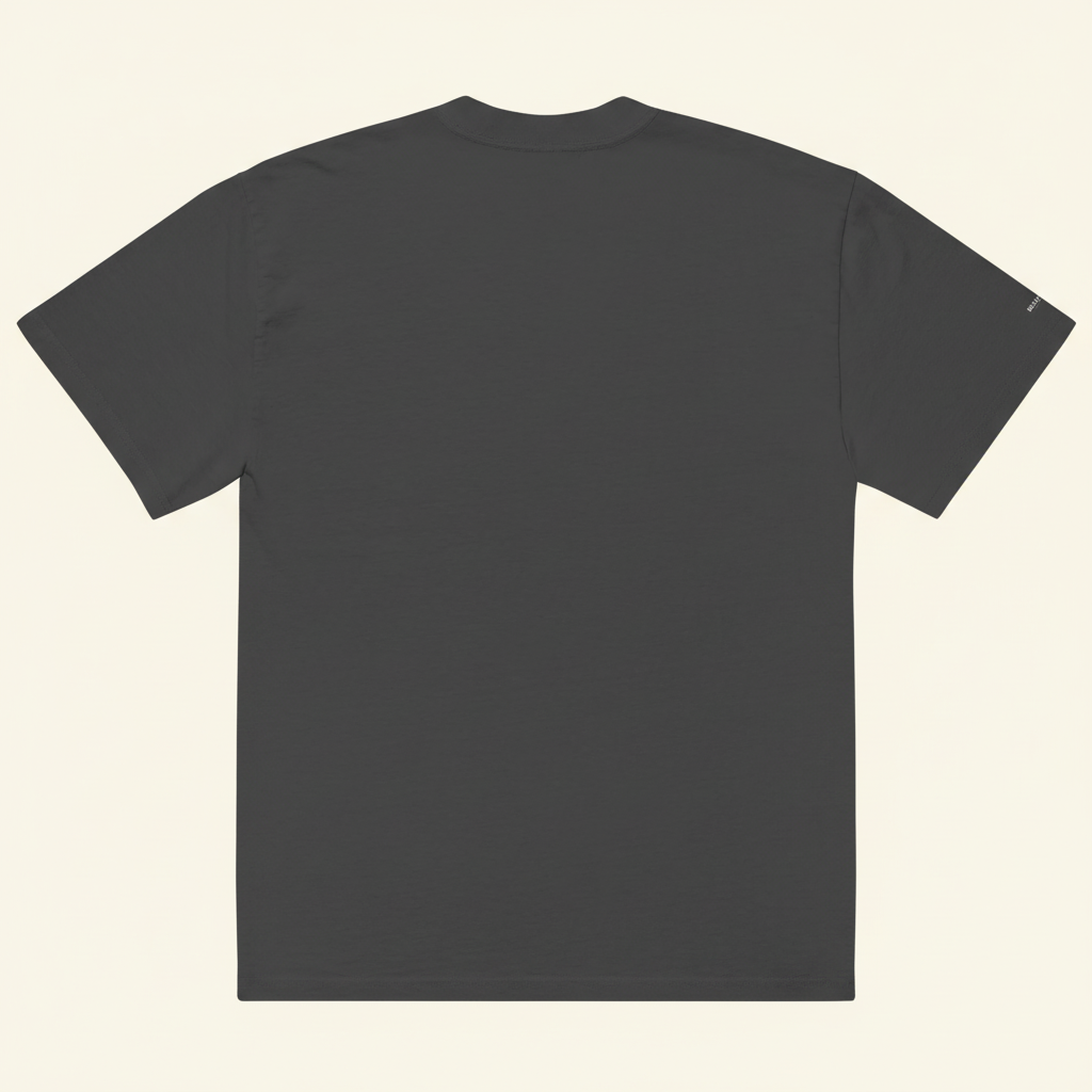 Oversized Tee Ivory – Back Grau