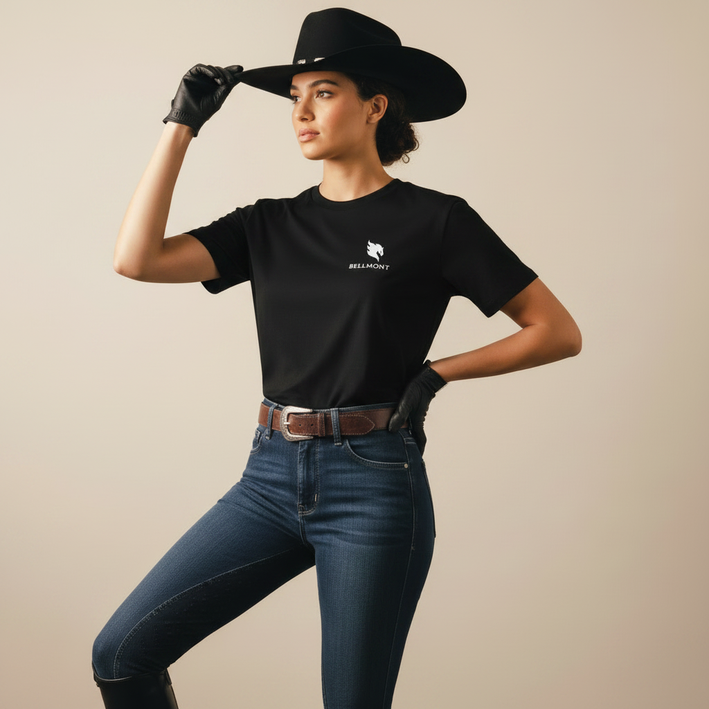 Western Reiterin – Performance Tee Black