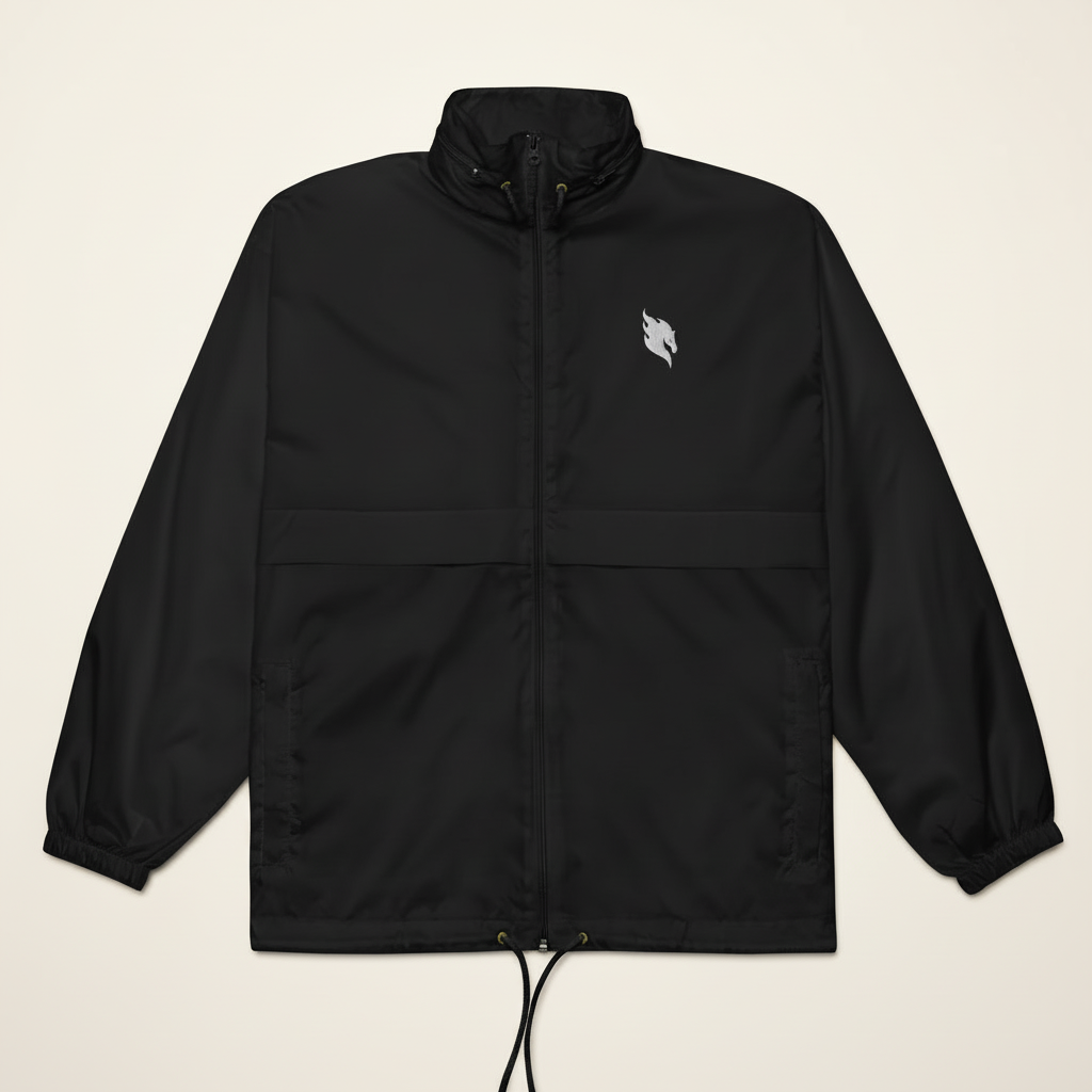 Windbreaker Schwarz Front – #F7F5F2