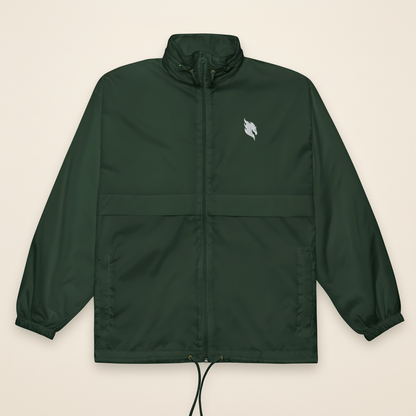 Windbreaker Waldgrün Front – #F7F5F2